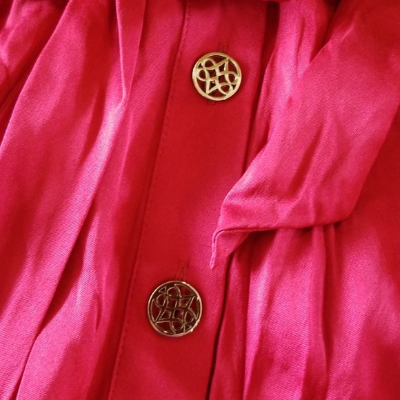 Antonio Melani dark red tie neck blouse size M - Picture 2 of 10